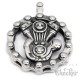 Edelstahl Anhänger V2 Motor Engine Totenkopf Motorradkette silber Bikerschmuck