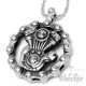 Edelstahl Anhänger V2 Motor Engine Totenkopf Motorradkette silber Bikerschmuck