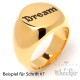 Vergoldeter Ring mit Wunsch-Gravur aus Edelstahl gold Herren Schmuck Geschenk
