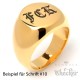 Vergoldeter Ring mit Wunsch-Gravur aus Edelstahl gold Herren Schmuck Geschenk
