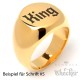 Vergoldeter Ring mit Wunsch-Gravur aus Edelstahl gold Herren Schmuck Geschenk