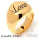 Vergoldeter Ring mit Wunsch-Gravur aus Edelstahl gold Herren Schmuck Geschenk