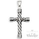 Edelstahl Herren Kreuz Anhänger hochwertig silber massiv + 1m Lederband Biker