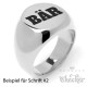Siegelring mit Wunsch-Gravur aus 316L Edelstahl silber poliert individueller Text