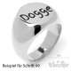 Siegelring mit Wunsch-Gravur aus 316L Edelstahl silber poliert individueller Text