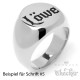 Siegelring mit Wunsch-Gravur aus 316L Edelstahl silber poliert individueller Text