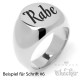 Siegelring mit Wunsch-Gravur aus 316L Edelstahl silber poliert individueller Text