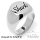 Siegelring mit Wunsch-Gravur aus 316L Edelstahl silber poliert individueller Text