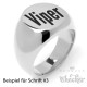 Siegelring mit Wunsch-Gravur aus 316L Edelstahl silber poliert individueller Text