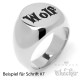 Siegelring mit Wunsch-Gravur aus 316L Edelstahl silber poliert individueller Text