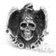 Großer Bikerring mit Adler, Totenkopf & Schraubenschlüssel aus Edelstahl Geschenk