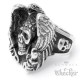 Großer Bikerring mit Adler, Totenkopf & Schraubenschlüssel aus Edelstahl Geschenk