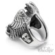 Großer Bikerring mit Adler, Totenkopf & Schraubenschlüssel aus Edelstahl Geschenk
