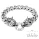 Wolf Panzerarmband mit Ringverschluss aus Edelstahl silber Wölfe Männer-Armband