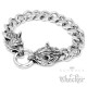 Wolf Panzerarmband mit Ringverschluss aus Edelstahl silber Wölfe Männer-Armband