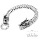 Drachen-Armband mit Ringverschluss Edelstahl Biker Männer Armkette Glücksbringer