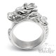 Drachen-Ring aus Edelstahl asiatischer Glücksbringer Dragon silber Biker Schmuck
