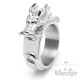 Drachen-Ring aus Edelstahl asiatischer Glücksbringer Dragon silber Biker Schmuck