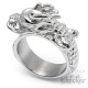 Drachen-Ring aus Edelstahl asiatischer Glücksbringer Dragon silber Biker Schmuck