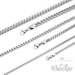 Besondere Edelstahl Herren Panzerkette zweifach Halskette Königskette silber 60cm