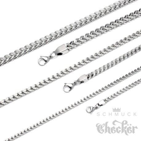 Besondere Edelstahl Herren Panzerkette zweifach Halskette Königskette silber 60cm