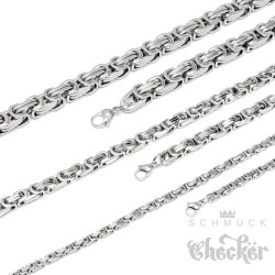 Edelstahl Kette Halskette Silber doppelte Königskette 60cm Dick Biker Hiphop