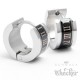 Edelstahl Herren Ohrringe Klapp-Creolen silber schwarz Römische Zahlen 13mm Ø