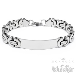 Königsarmband mit individueller Gravur silber Edelstahl Herren Armband Geschenk