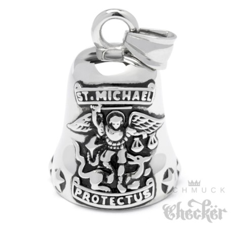 Bikerbell mit Erzengel St. Michael aus Edelstahl Glücksglöckchen Guardian Ride Bell