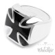 Massiver Edelstahl Biker Ring Eisernes Kreuz silber schwarz