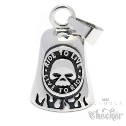 Live to Ride Bikerbell mit Totenkopf aus Edelstahl Motorrad Glocke Biker Geschenk