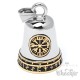 Wikinger Schutz-Glöckchen mit Vegvisir Valknut Runen Edelstahl Guardian RIde Bell