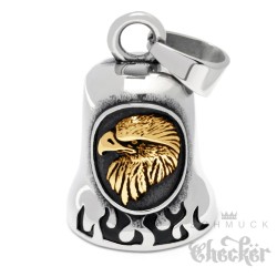 Adler Biker-Bell silber & gold aus Edelstahl Motorradfahrer Glücksbringer Ride Bell