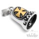 Iron Cross Biker-Bell silber & gold aus Edelstahl Motorrad Eisernem Kreuz Ride Bell