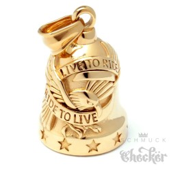 Goldene Live to Ride Biker-Bell aus Edelstahl Adler Motorrad Glücksglocke Ride Bell