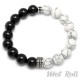 Mot Roll Perlen-Armband Bicolor aus Halbedelsteinen weiß schwarz Edelstahl Menbeads