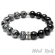 Mot Roll Bead Perlen Armband Herren Männer weiß schwarz Stein Menbeads