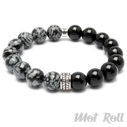 Mot Roll Bead Perlen Armband Herren Männer weiß schwarz Stein Menbeads