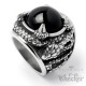 Großer Ring mit Onyx und Schlangen aus Edelstahl Bikerring Rocker Schmuck Geschenk