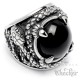 Großer Ring mit Onyx und Schlangen aus Edelstahl Bikerring Rocker Schmuck Geschenk