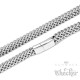 Breite und schwere Fuchsschwanzkette aus Edelstahl Herren Halskette silber matt