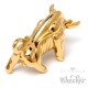 Goldener Stier-Anhänger mit Halskette Börsen Glücksbringer 3D Edelstahl Sternzeichen