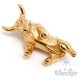 Goldener Stier-Anhänger mit Halskette Börsen Glücksbringer 3D Edelstahl Sternzeichen
