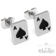 Kleine Detaillierte Pik-As Ohrstecker aus 316L Edelstahl Ace of Spades Ohrringe