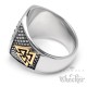 Wikinger-Ring mit Vegvisir, Valknut und Schutzrunen silber & gold aus Edelstahl