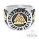 Massiver Valknut Ring aus Edelstahl silber & gold Wikingerschmuck Männer Geschenk