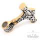 Thors Hammer Mjölnir silber & gold aus Edelstahl mit Königskette Wikingerschmuck