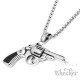 Trommel-Revolver Ketten-Anhänger aus Edelstahl Halskette 3D Cop Cowboy Pistole