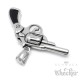 Trommel-Revolver Ketten-Anhänger aus Edelstahl Halskette 3D Cop Cowboy Pistole