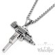 Uzi Maschinenpistole Ketten-Anhänger aus Edelstahl silber poliert Gangster-Schmuck